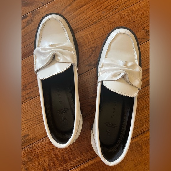 Yohji Yamamoto Loafers Soft Glass Thick Sole White Black Size 7 (2 Japanese) - Picture 9 of 16